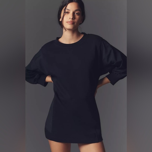 NWT! Daily Practice by Anthropologie Long-Sleeve Relaxed Mini Dress 🎾🍓🛼 - Picture 2 of 10